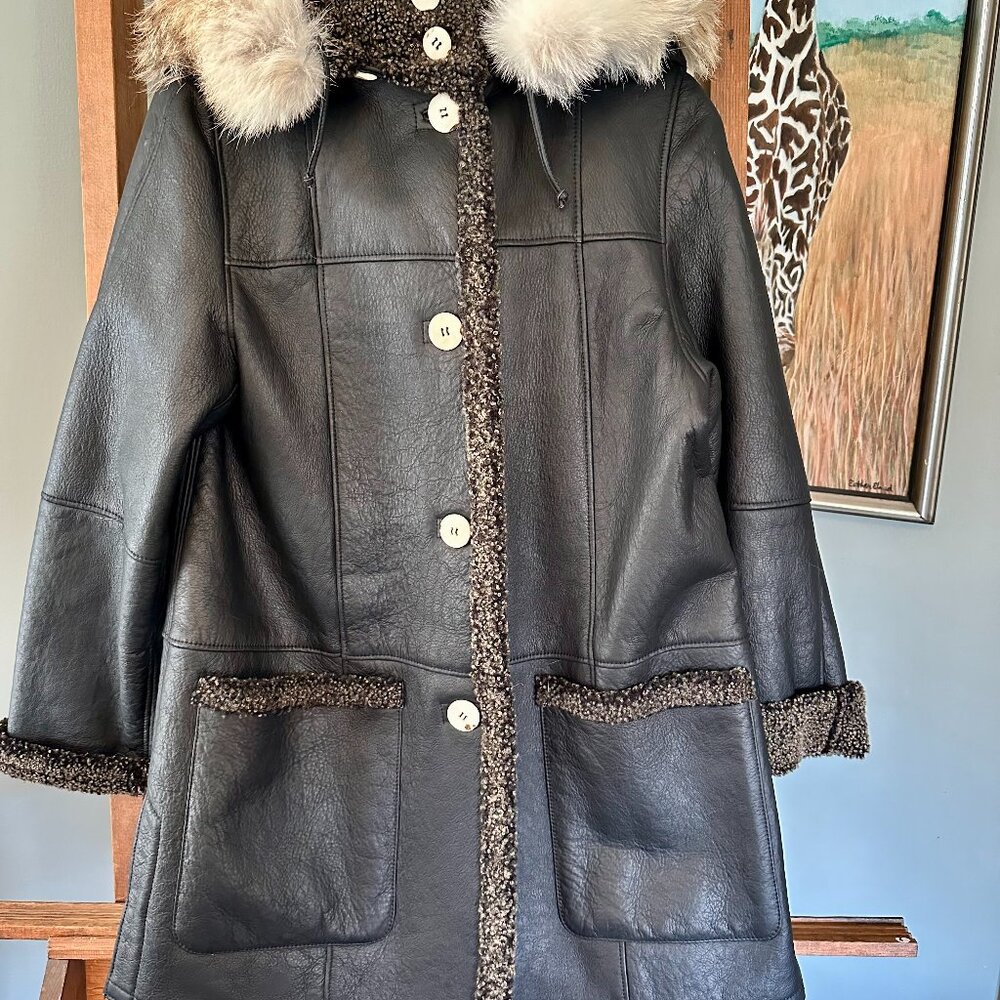RARE VINTAGE Loringhoven Lambswear Handcrafted in Munich Shearling Coat EU 34 EX